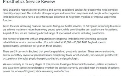 NHS Prosthetic Review – your views are needed