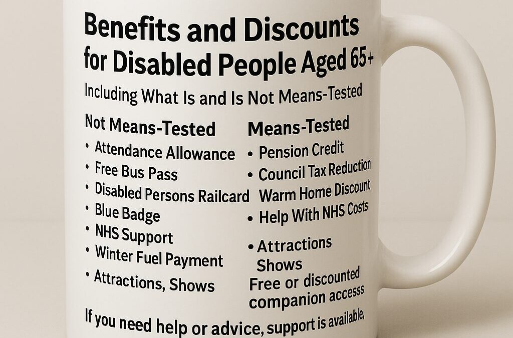 Benefits and Discounts for Disabled People Aged 65+